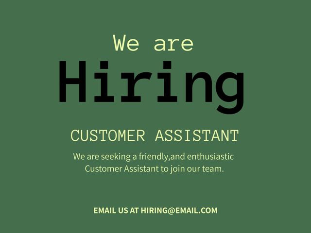 We Are Hiring Customer Assistant Job Advertisement Flyer - Download Free Stock Videos Pikwizard.com