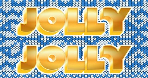 Jolly Christmas Text on Festive Knit Pattern Illustration