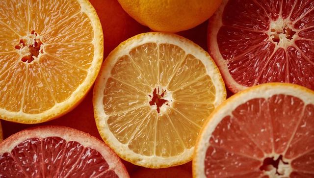 Vibrant Slices of Citrus Fruits Together
