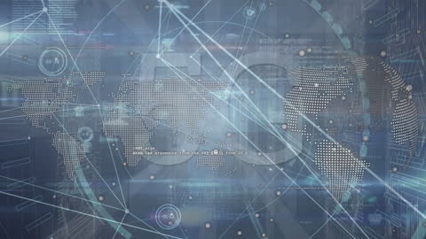 5G Network Connectivity Over Global Map with Futuristic Blue Background