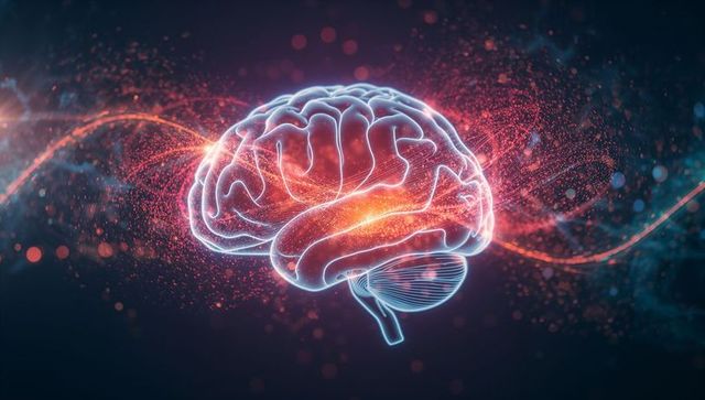 Futuristic Neural Pathways with Glowing Brain