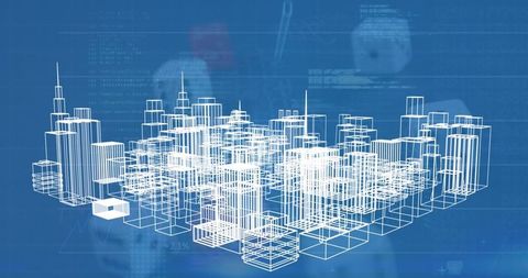 Digital Skyline With Data Processing and Technology Interface - Download Free Stock Images Pikwizard.com