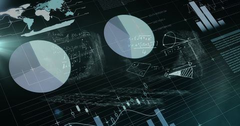 Mathematical Formulas and Data on Digital Interface - Download Free Stock Images Pikwizard.com