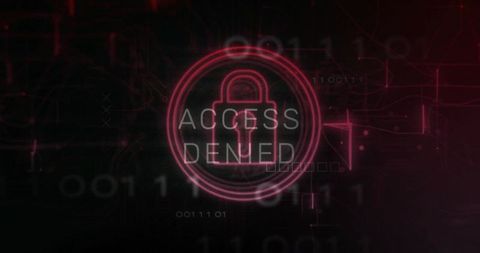 Pulsing red lock icon with access denied message