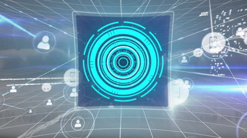 Futuristic Digital Network Connections and Data Interface