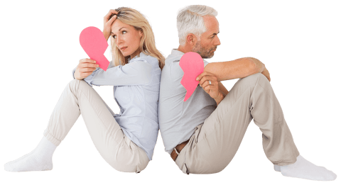 Unhappy Couple with Broken Heart and Transparent Background - Download Free Stock Videos Pikwizard.com