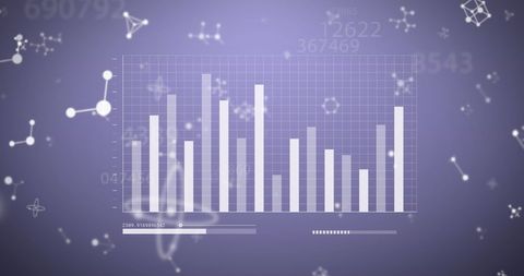 Digital Data Analysis with Molecular Graphics on Purple Background - Download Free Stock Images Pikwizard.com