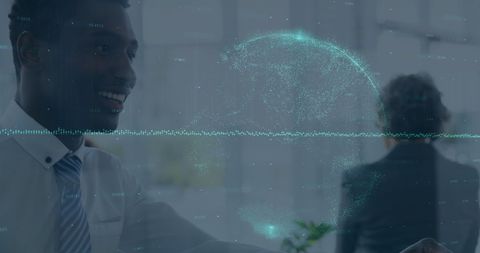 Businessman Analyzing Global Financial Data Growth Concept