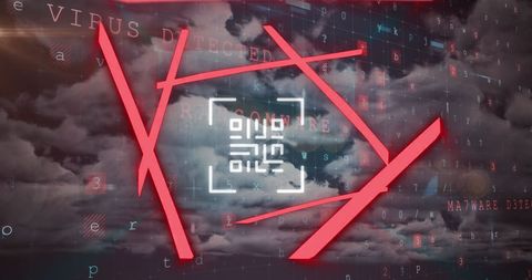 Glowing QR Code with Red Neon and Digital Security Elements - Download Free Stock Images Pikwizard.com