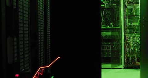 Data Processing Overlaid on Modern Server Room Background - Download Free Stock Images Pikwizard.com