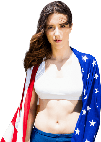caucasian woman celebrating with usa flag on transparent background - Download Free Stock Videos Pikwizard.com