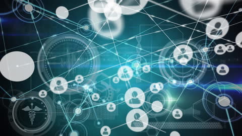 Digital Network with Medical and Communication Symbols