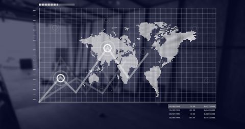 Digital World Map Overlay in Modern Office - Download Free Stock Images Pikwizard.com