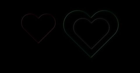 Flashing Neon Hearts on Black Background for Valentine's Day - Download Free Stock Images Pikwizard.com