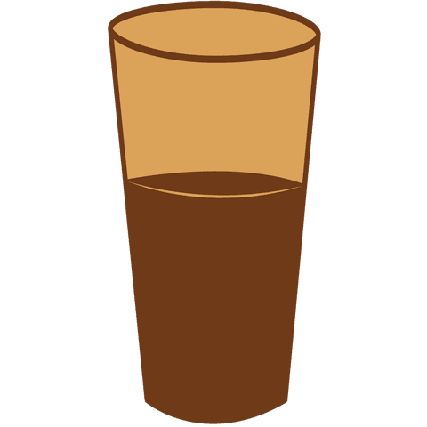 Transparent vector glass filled with rich coffee beverage illustration