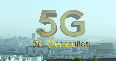 5G Technology Concept with Futuristic Cityscape Background