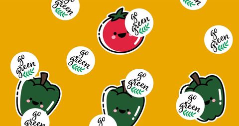 Playful Vegetable Icons with Eco-Friendly Motto
