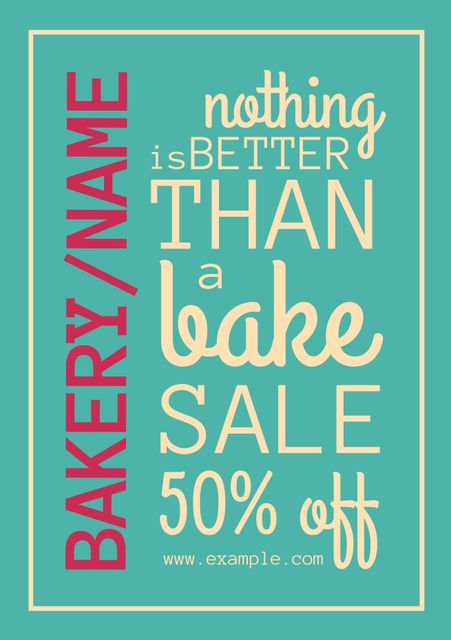 Colorful Bakery Sale Poster with 50 percent Discount Announcement - Download Free Stock Templates Pikwizard.com