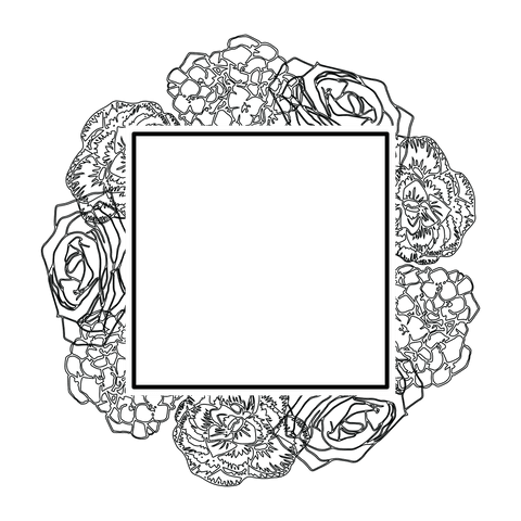 black flower frame with white center on transparent background - Download Free Stock Videos Pikwizard.com
