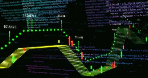 Digital Data Processing with Code and Graphs on Black Background - Download Free Stock Images Pikwizard.com