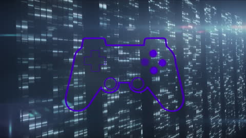 Digital Gamepad Glow in Futuristic Interface