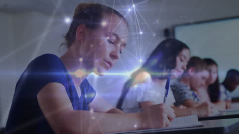 Innovative Classroom with Network Connections Overlay