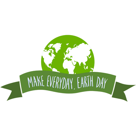 Transparent eco-friendly banner: make everyday earth day