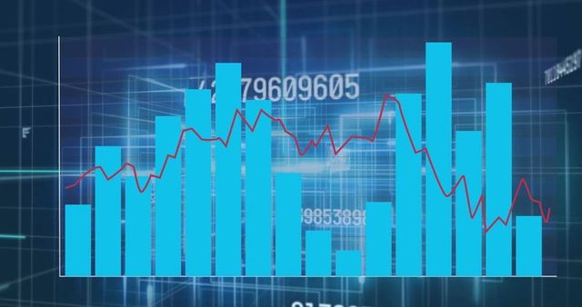 Futuristic Data Chart on Digital Dashboard with Modern Interface