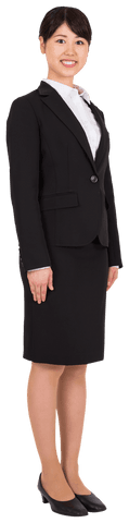 Transparent Background Asian Businesswoman Standing in Formal Attire