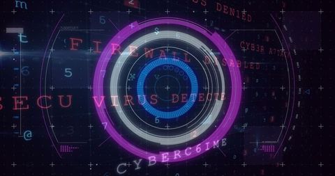 Cybersecurity Concept with Digital Target and Warning Messages - Download Free Stock Images Pikwizard.com