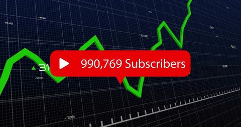 Social media subscribers growth analytics chart