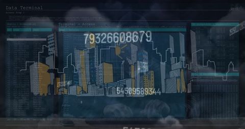 Futuristic Data Processing Through Digital Cityscape - Download Free Stock Images Pikwizard.com