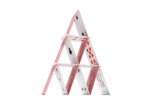 house of cards on transparent background symbolizing fragility - Download Free Stock Videos Pikwizard.com