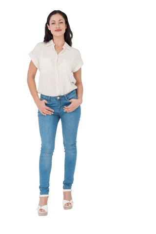 confident caucasian woman in white blouse on transparent background - Download Free Stock Videos Pikwizard.com
