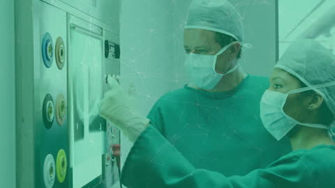 Surgeons in Operating Theater with Nigeria Theme Overlays