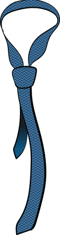 Blue geometric pattern tie vector on transparent background