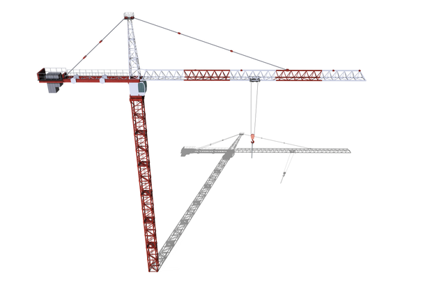 Transparent Area of Detailed Red and Silver Construction Crane - Download Free Stock Videos Pikwizard.com