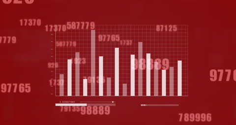 Dynamic Data Visualization on Red Background