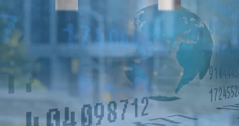 Digital Global Growth Concept with Arrows and Numbers Overlay