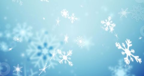 Falling Snowflakes on a Blue Background for Winter Holiday - Download Free Stock Images Pikwizard.com