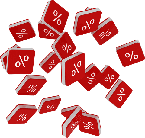 3D Transparent Falling Red Blocks with Percent Signs - Download Free Stock Videos Pikwizard.com
