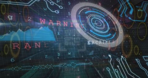 Futuristic Data Analytics Display with Warning Signals - Download Free Stock Images Pikwizard.com