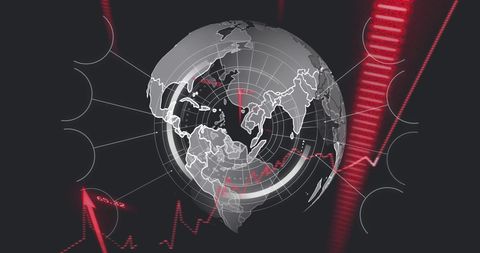 Global connectivity with digital data visualization in technology