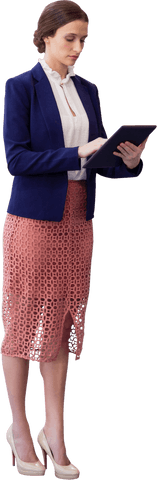 professional businesswoman using tablet isolated on transparent background - Download Free Stock Videos Pikwizard.com