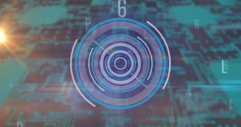 Futuristic Digital Target Interface with Numbers and Letters - Download Free Stock Images Pikwizard.com