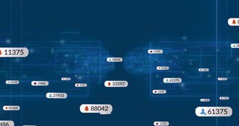 Digital Analytics Dashboard with Highlighted Data Metrics in Network Style