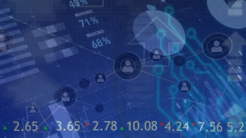 Digital Interface Displaying Financial Data and AI Connections