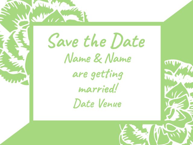 Greenery-Themed Wedding Invitation Save the Date Card - Download Free Stock Templates Pikwizard.com