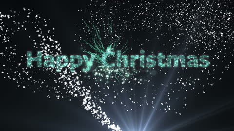 Animated Happy Christmas Text with Light Sparks
