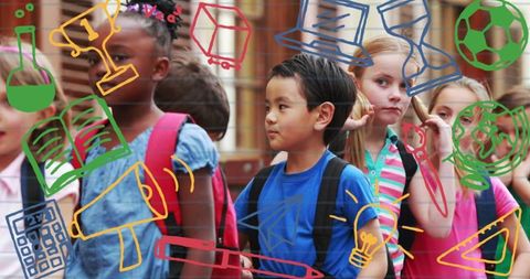 Diverse School Children Celebrating Education Outdoors - Download Free Stock Images Pikwizard.com